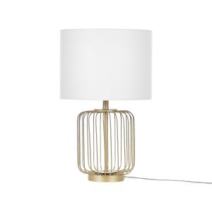 Lámpara de mesa de metal blanco dorado 58 cm