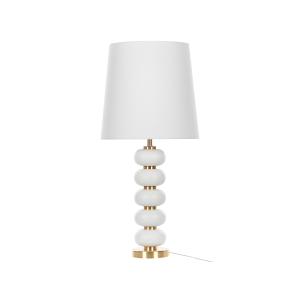 Lámpara de mesa de metal blanco dorado 80 cm