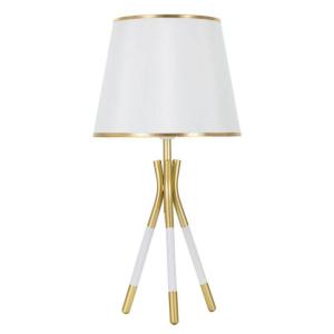 Lámpara de mesa de metal blanco y dorado cm ø 28x57