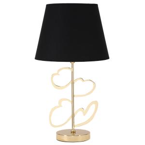 Lámpara de mesa de metal dorado con corazones ø 30x54,5 cm