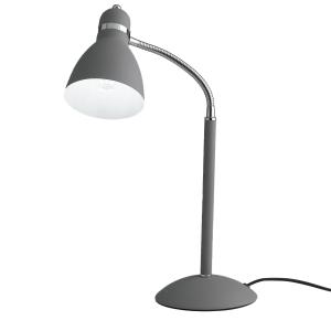 Lámpara de mesa de metal gris con pantalla ajustable