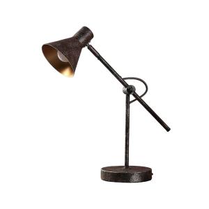 Lámpara de mesa de metal marrón