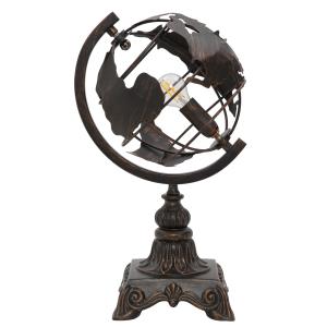 Lámpara de mesa de metal marrón con forma de mapamundi 24x2…