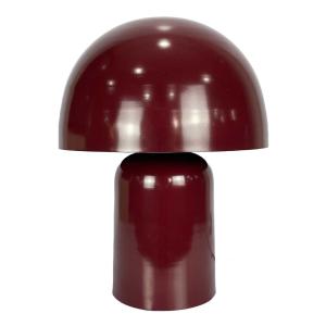 Lámpara de mesa de metal rojo