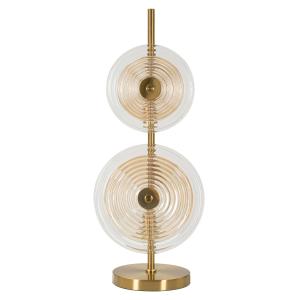 Lámpara de mesa de metal y cristal dorado ø 25x63 cm