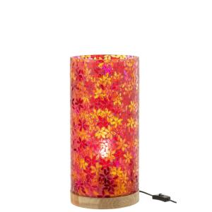 Lámpara de mesa de mosaico de flores de cristal multicolor…