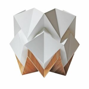 Lámpara de mesa de origami en papel y EcoWood - tamaño M
