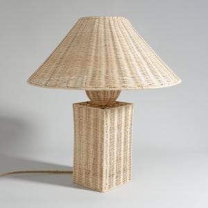 Lámpara de mesa de ratán