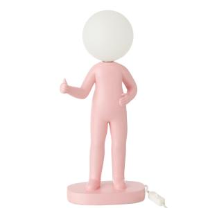Lámpara de mesa de resina rosa 19.5x14x44.5 cm