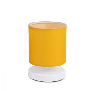 Lámpara de mesa de tela en amarillo 15x15x22 cm