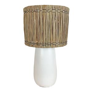 Lámpara de mesa de terracotta blanca y rafia natural d.25 x…