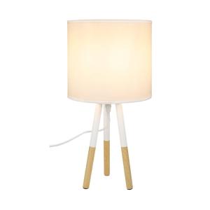 Lámpara de mesa de textil blanco