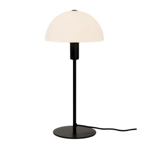 Lámpara de mesa elegante negro con pantalla de cristal blan…