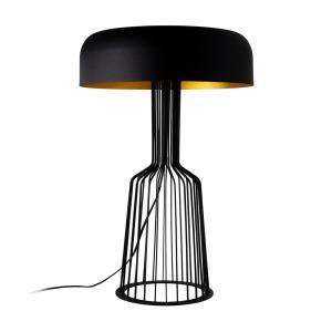 Lámpara de mesa elegante negro y dorado de metal