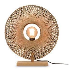 Lámpara de mesa en bambú natural y negro diámetro 44cm