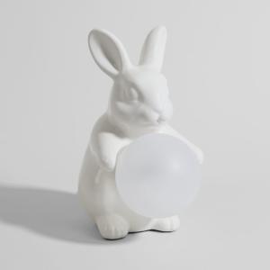 Lámpara de mesa en forma de conejo de cerámica