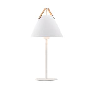 Lámpara de mesa en metal cuero blanco 55cm