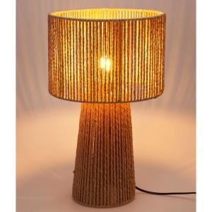 Lámpara de mesa en metal marrón de 45 cm