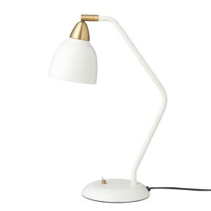Lámpara de mesa en metal y latón blanco mate 45cm