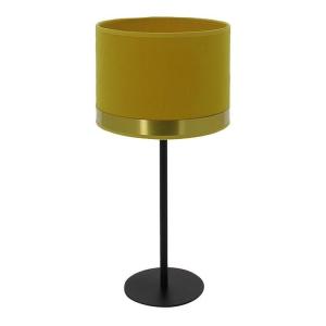 Lámpara de mesa en terciopelo latón metal amarillo y latón…