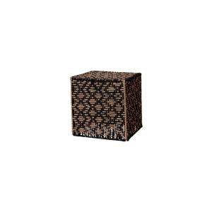 Lámpara de mesa en yute claro y negro