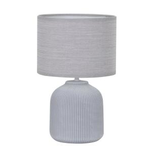 Lámpara de mesa gris cerámica y tela moderno 1 luz