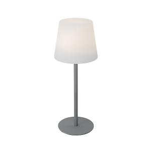 Lámpara de mesa gris recargable con led y atenuador ip54