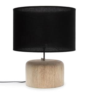 Lámpara de mesa lámpara de mesa de madera de teca negro nat…