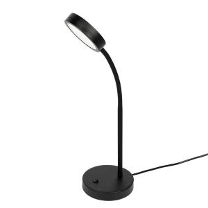 Lámpara de mesa led de metal negro