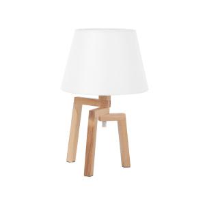 Lámpara de mesa madera de roble marrón blanco