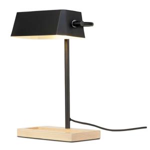 Lámpara de mesa madera metal negro 40cm