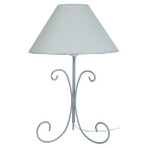 Lámpara de mesa metal gris pantalla gris