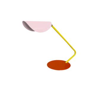 Lámpara de mesa metal multicolore pantalla rose