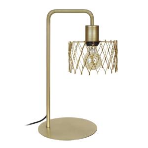 Lámpara de mesa metal pantalla oro