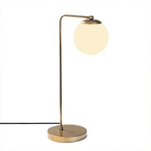 Lámpara de mesa minimalista cobre con esfera de cristal opa…