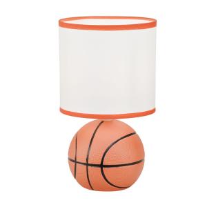 Lámpara de mesa naranja cerámica y tela infantil 1 luz