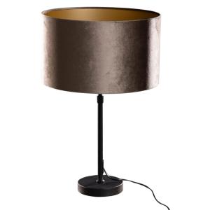 Lámpara de mesa negra con pantalla terciopelo verde 35 cm