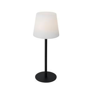 Lámpara de mesa negra recargable con led y atenuador ip54