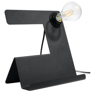 Lámpara de mesa negro acero  alt. 24 cm