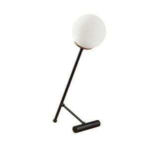 Lámpara de mesa negro con esfera de cristal opal