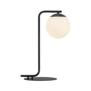 Lámpara de mesa negro estilo nórdico y bola de cristal blan…
