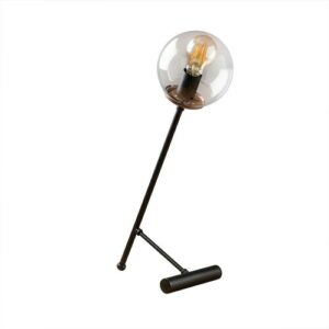 Lámpara de mesa negro moderno con bola de cristal transapre…