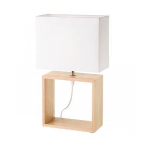 Lámpara de mesa nórdica de madera blanca de 41x24x12 cm