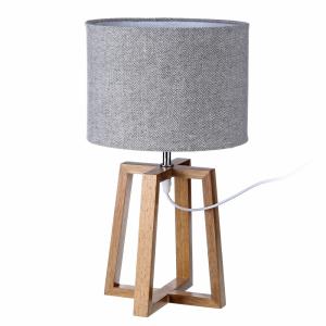 Lámpara de mesa nórdica de madera marrón de 25x44 cm