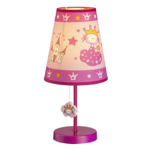 Lámpara de mesa para dormitorio infantil rosa de princesas