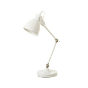 Lámpara de mesa para escritorio de metal blanca