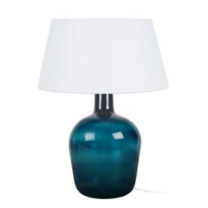 Lámpara de mesa  tosel ,vidrio,azul , a50xd35xp 35cm
