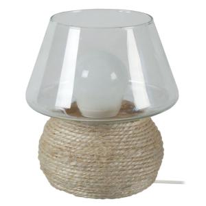 Lámpara de mesa tosel ,vidrio ,natural,a37xd30xp30cm
