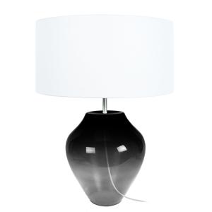Lámpara de mesa tosel ,vidrio,negro ,a50xd35xp35cm