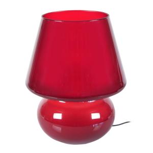 Lámpara de mesa  tosel ,vidrio,rojo,a37xd30xp30cm